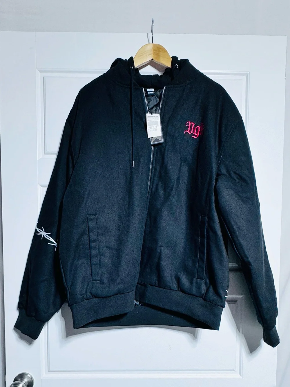 NWT DGK Armory Black Hooded Bomber Jacket